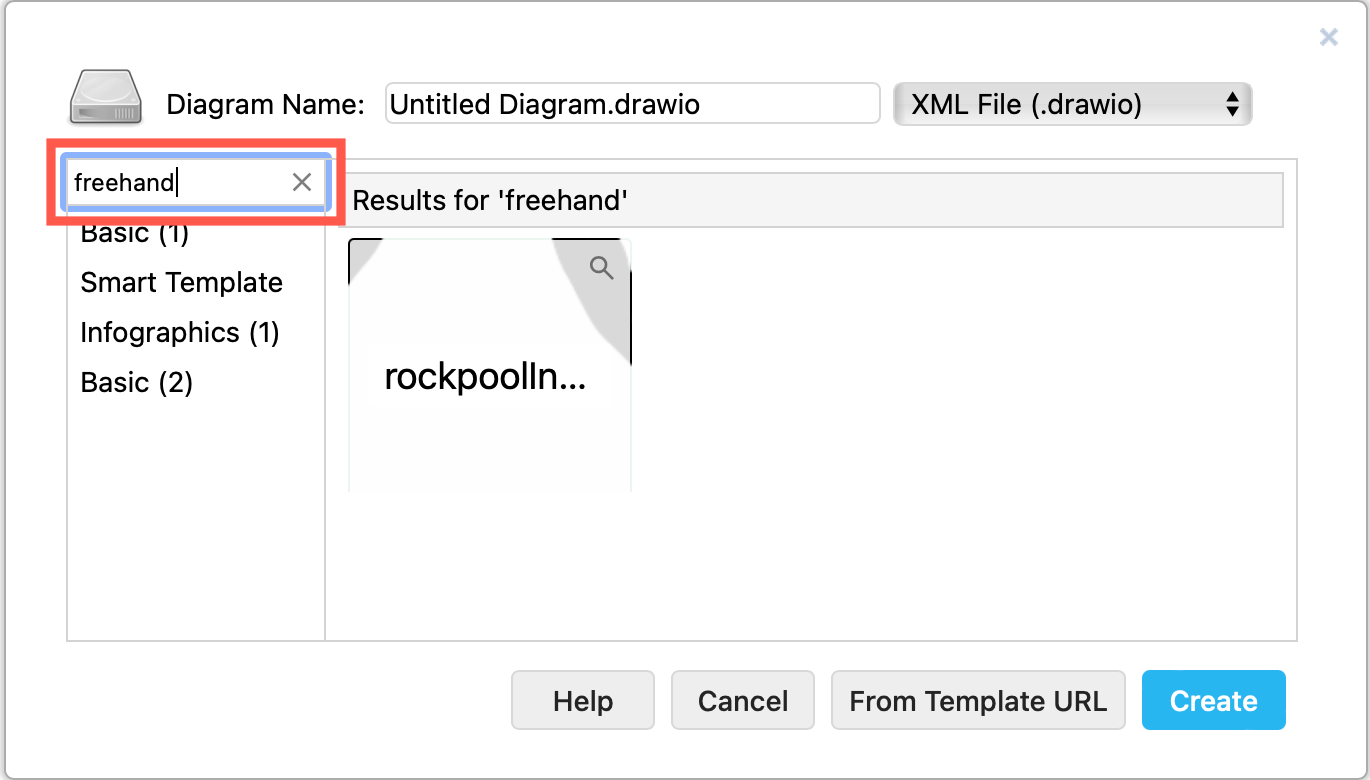 Search for a custom template library to find templates with a matching title or tag