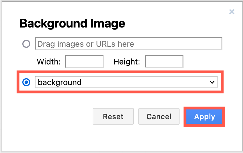 Open the background image settings and select the diagram page you want to use as the background