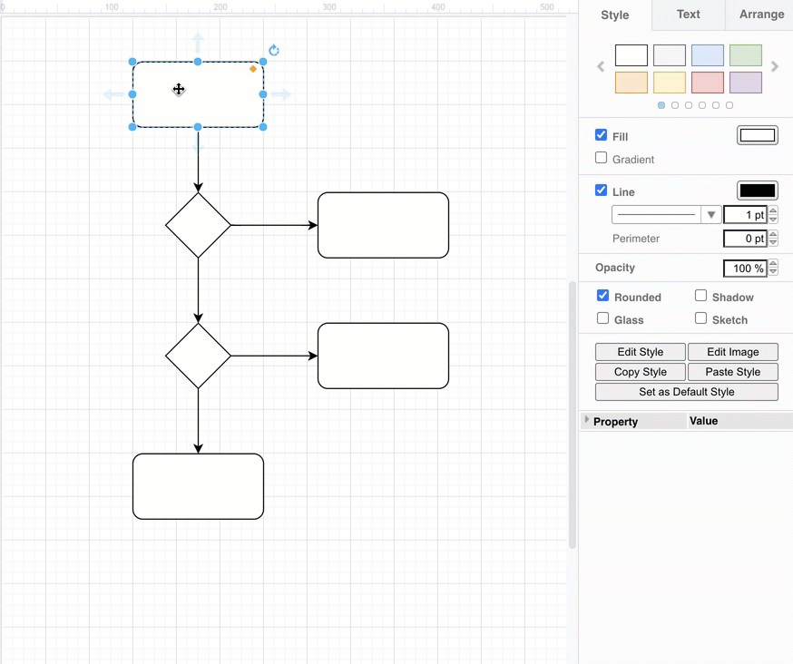 Add labels to shapes and connectors in diagrams.net