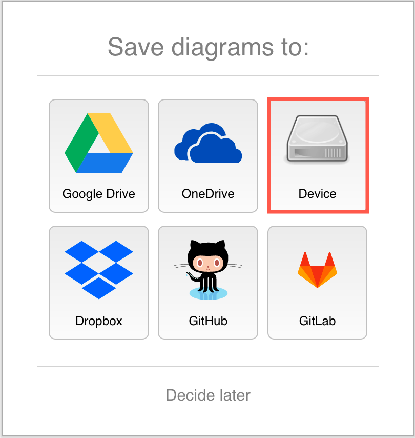 Select Device to save your diagram to your local device