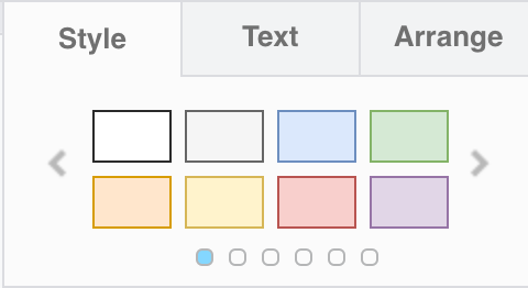 Set a new shape or connector style easily with the style palette in diagrams.net