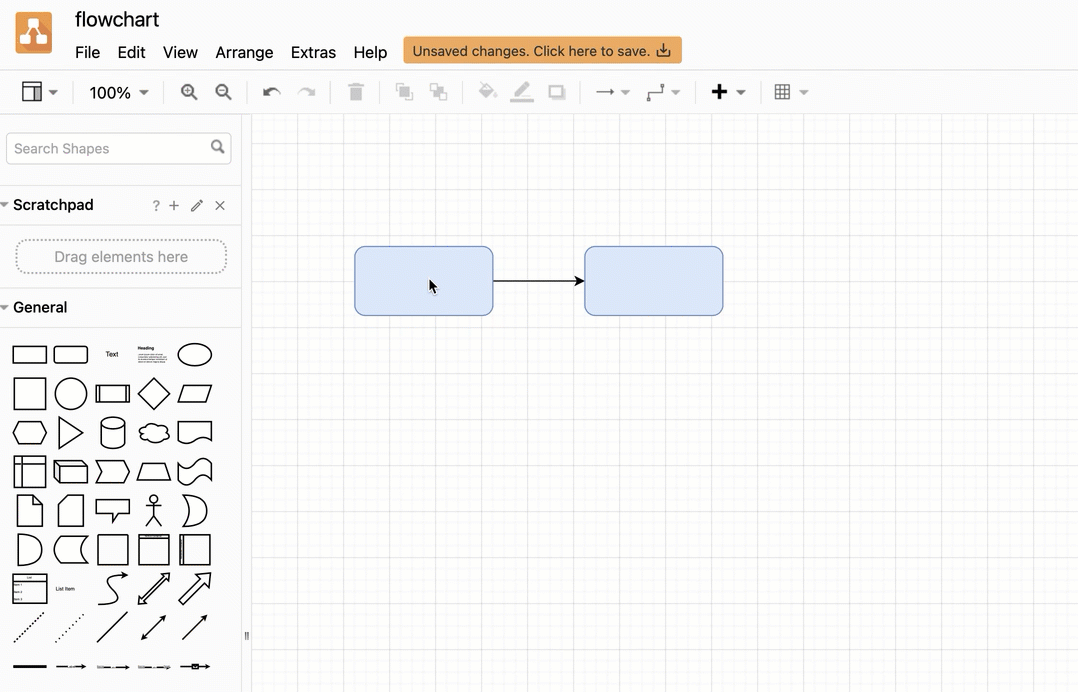 Select Extras > Copy on Connect from the menu in diagrams.net and draw.io to draw flows and diagrams with repeating connected shapes faster