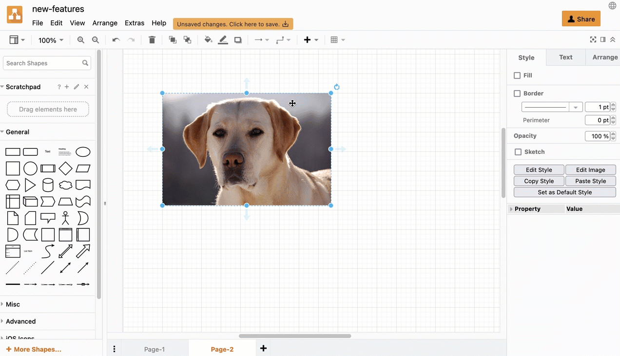 Crop an embedded or imported image in diagrams.net and draw.io