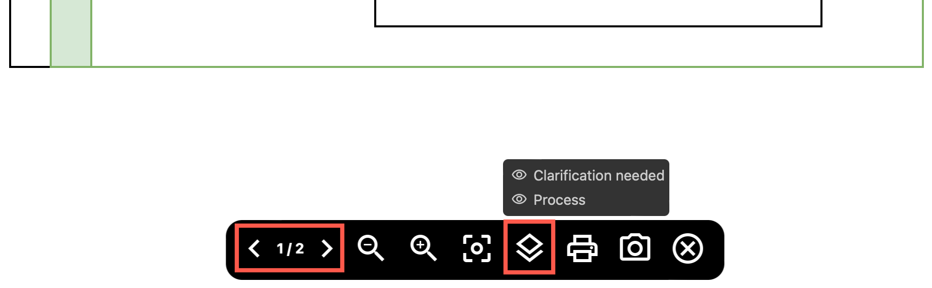 Select which layers to see in the draw.io lightbox viewer toolbar