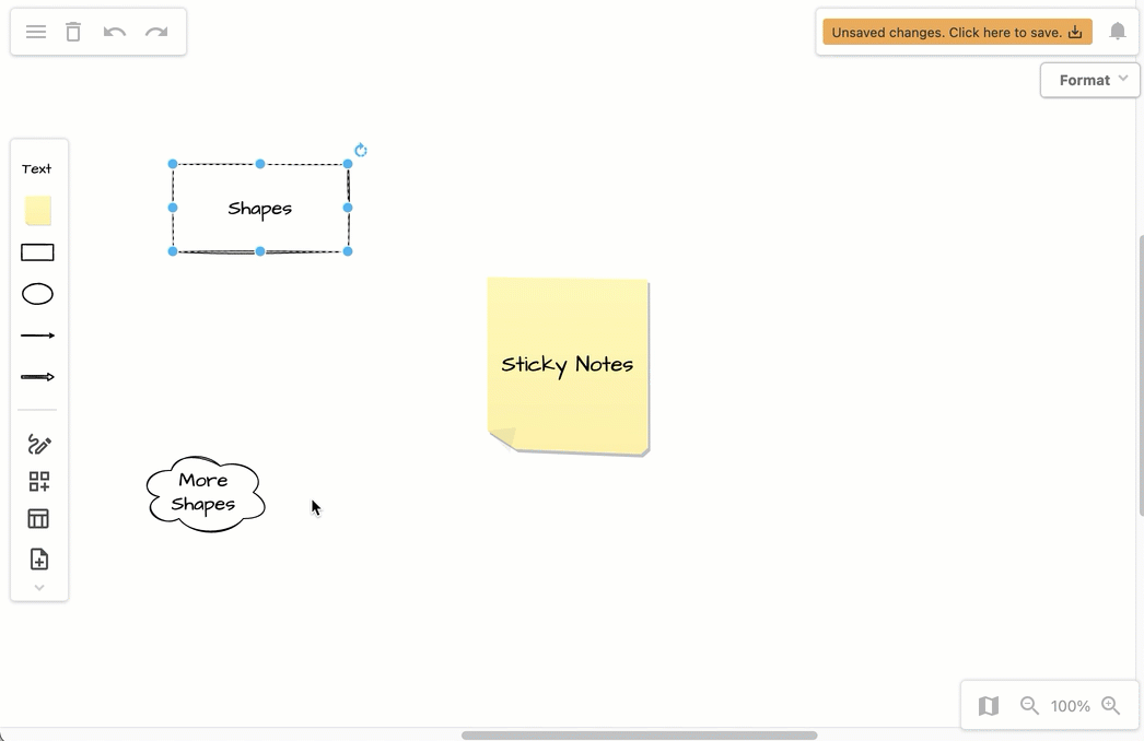 Drag connectors between shapes or add them from the toolbar in the draw.io online whiteboard