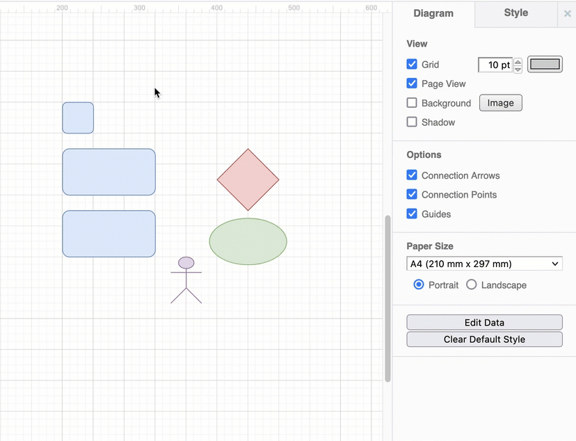 Copy and paste a selected shape's size to quickly resize other shapes